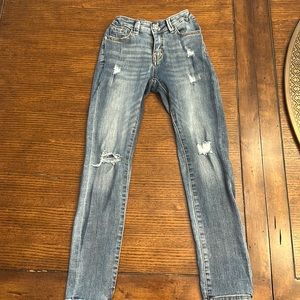 Girls Jessica Simpson Kiss Me Skinny Roll Cuff Jeans Adjustable Waist Size 10